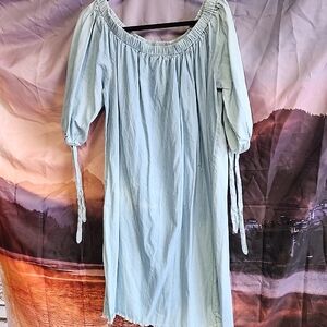 ***Speed Control Sky Blue Long Sleeve Dress Midi